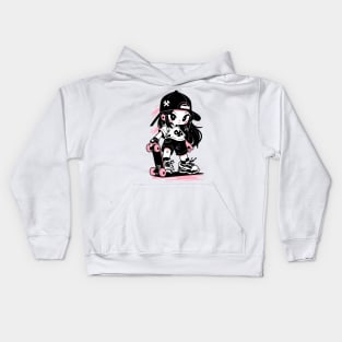 Skater Girl. For Skateboard Lovers. Kids Hoodie